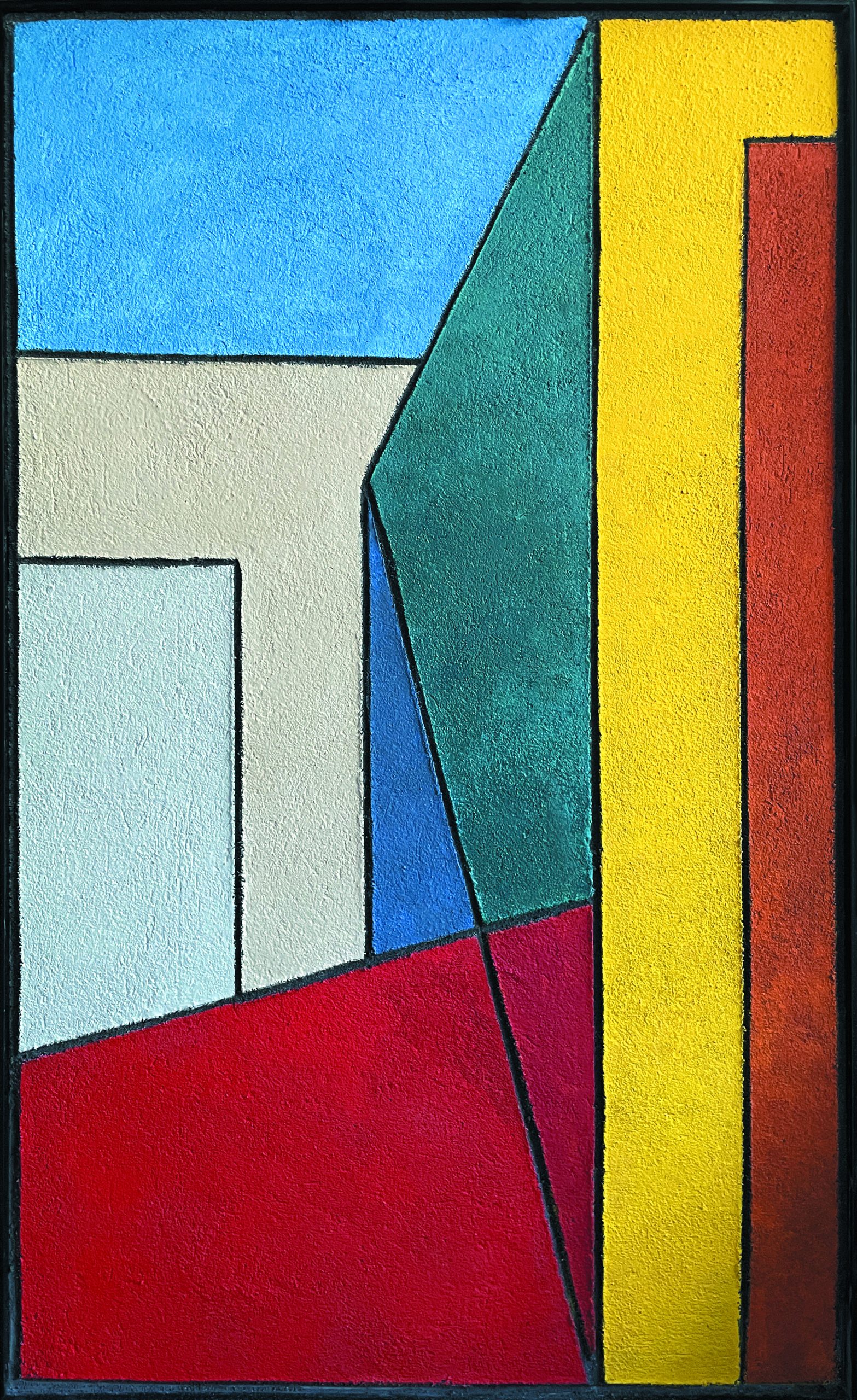 sgraffito łączone z techniką krzemianową na podłożu przenośnym, 96 x 60 cm, 2022 rok