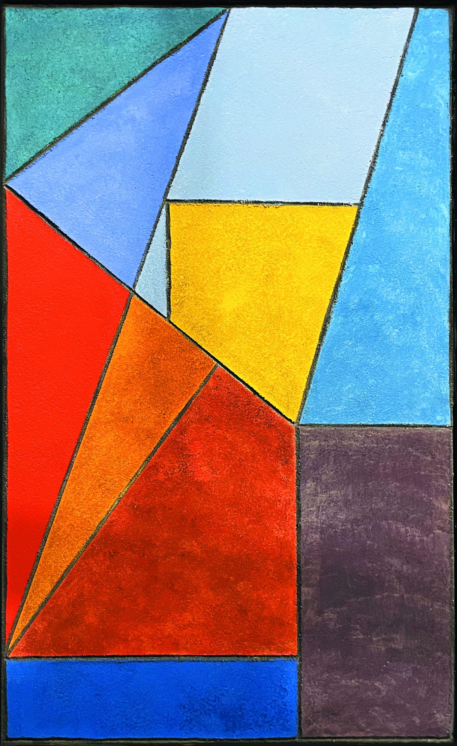 sgraffito łączone z techniką krzemianową na podłożu przenośnym, 96 x 60 cm, 2022 rok