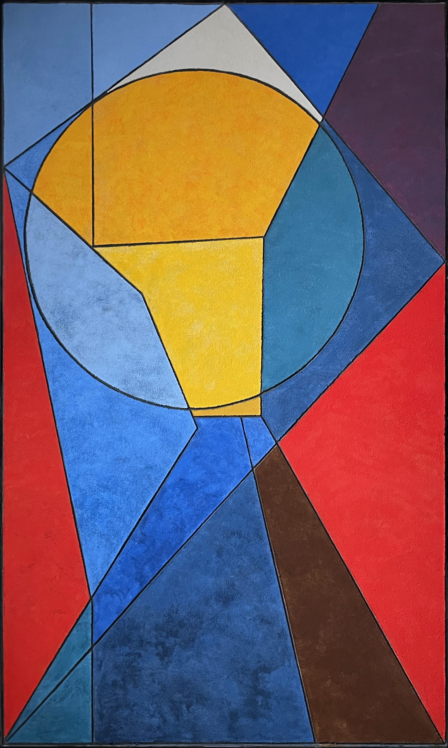 sgraffito łączone z techniką krzemianową na podłożu przenośnym, 200 x 120 cm, 2022 rok