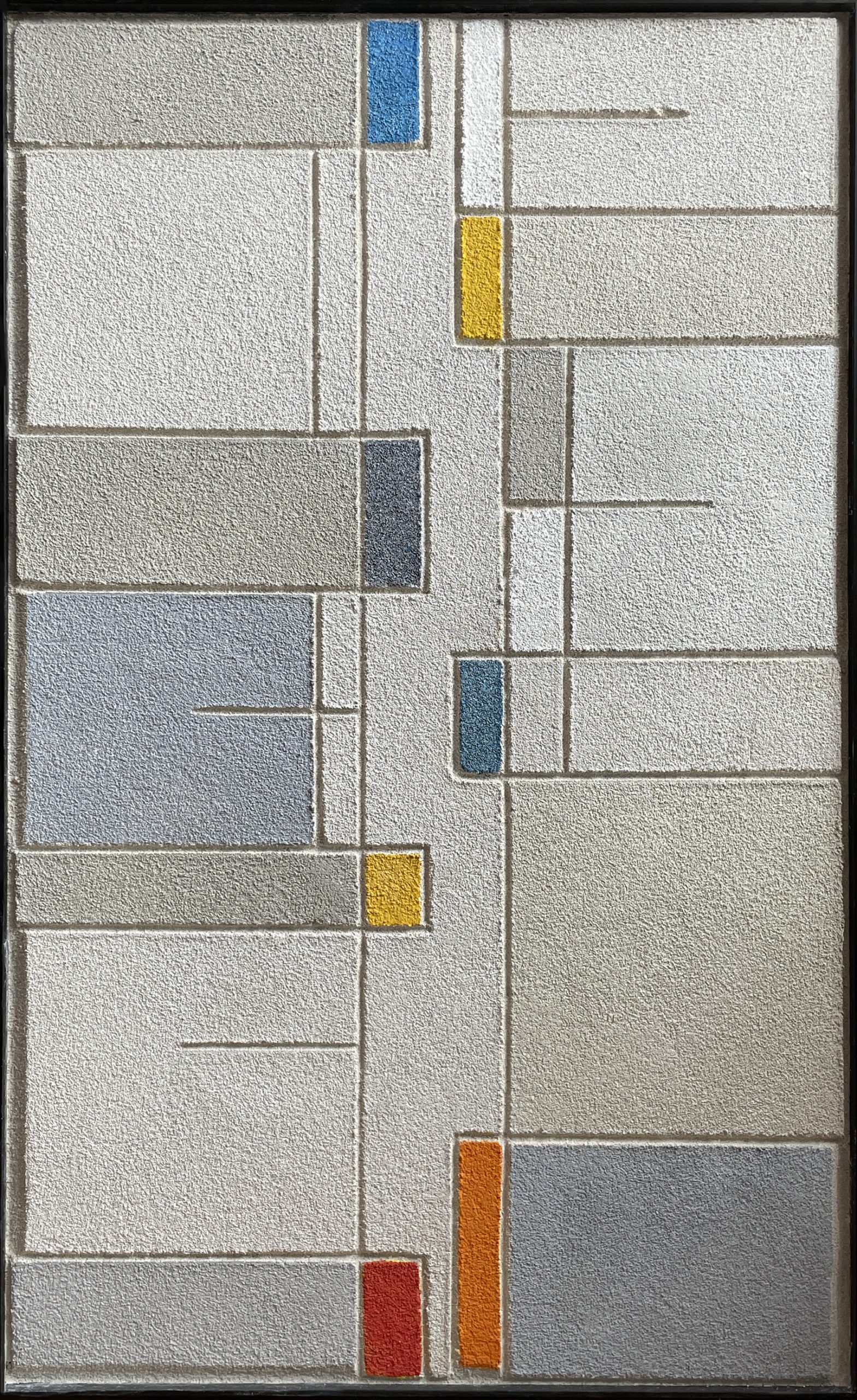 sgraffito łączone z techniką krzemianową na podłożu przenośnym, 96 x 60 cm, 2022 rok