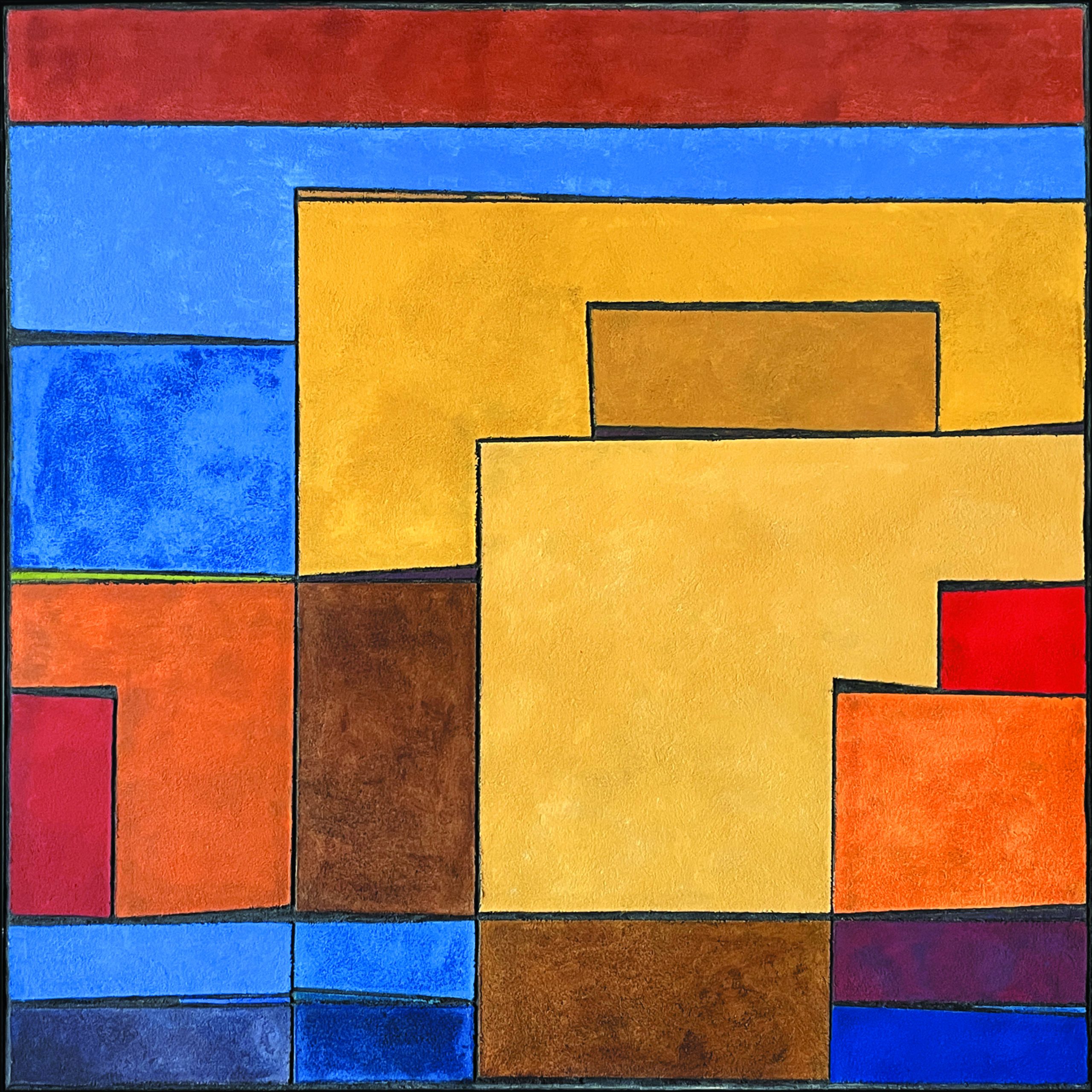 sgraffito łączone z techniką krzemianową na podłożu przenośnym, 120 x 120 cm, 2022 rok