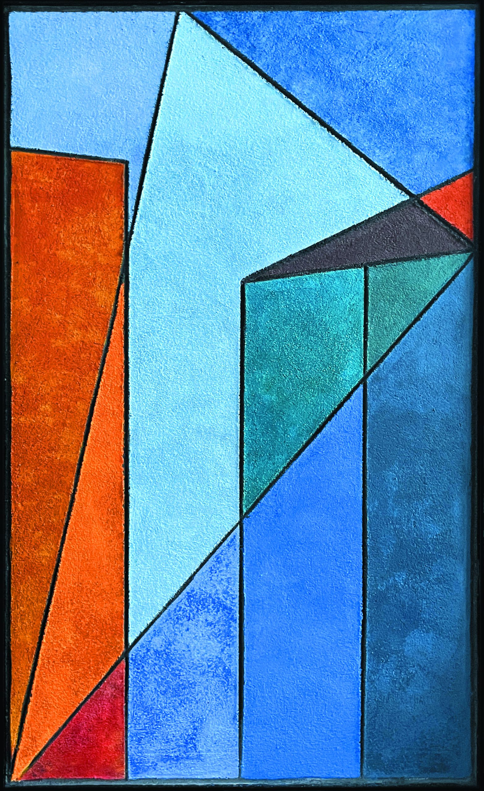 sgraffito łączone z techniką krzemianową na podłożu przenośnym, 96 x 60 cm, 2022 rok
